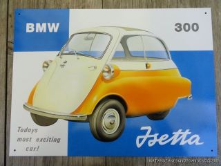 LARGE BMW ISETTA BUBBLE CAR METAL WALL SIGN