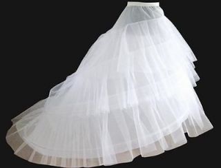 NEW 2 HOOP TRAIN BONE BRIDAL WEDDING DRESS PETTICOAT CRINOLINE SKIRT 