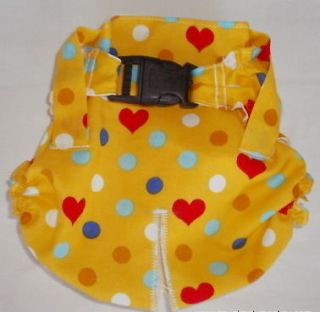 Capuchin/Squir​rel Monkey Diaper Cover HEARTS N DOTS ON YELLOW/XSM