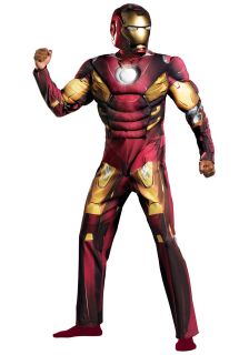 Iron Man Mark VII   Adult Muscle Suit Costume   2 Piece Helmet