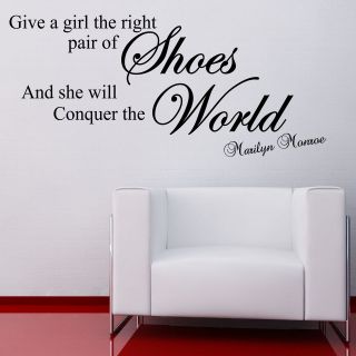   THE RIGHT PAIR OF SHOES MARILYN MONROE WALL STICKER QUOTE DECAL ART