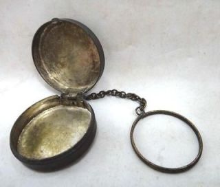 antique victorian RING/FOB jewelry COIN/TOKEN HOLDER silver