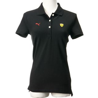 PUMA Womens Ferrari Classic Polo Shirt (56032002) Black in Asian Size