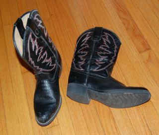 Canyon Trails black red COWBOY BOOTS Western boys size 3 Excellent