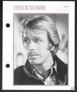 CHUCK NORRIS Atlas Movie Star Picture Biography CARD