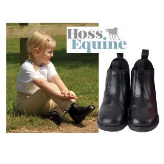 Childrens Small Jodhpur Boots   Black   Size 4, 5, 6, 7, 8, 9   Horse 