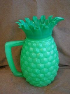 Vintage Plastic Green Pineapple Pitcher Minerware Inc. Hawaiin Tiki 