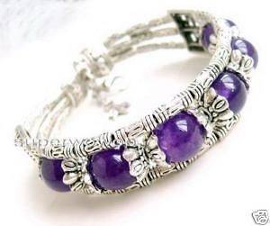 Beautiful Tibetan Multicolor Gemstone Beads Tibet Silver Bracelet