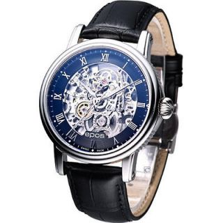   Emotion Sapphire Galss Welf Winding Skeleton Swiss Watch Black 3390