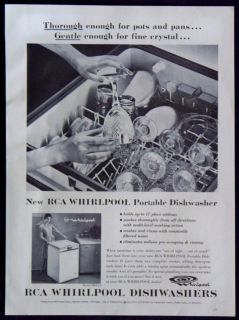 RCA Whirlpool Portable Dishwasher Magazine Ad 1962