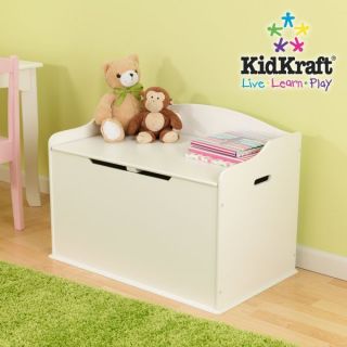 KidKraft Austin Wood Toy Box Chest & Bench   White