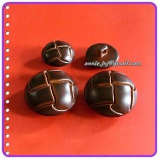   Leather like Football Coat Dome Shank Clothing Buttons Dark Brown G36