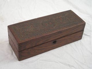   Wheeler Wilson Sewing Machine Wood Box Carved Tougue Groove Joint