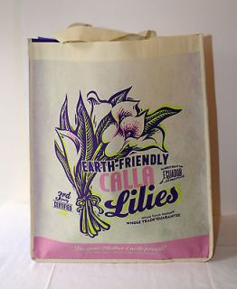 RETRO Whole Foods Reusable Shopping Bag   Calla Lillies