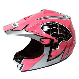 New Youth Kids Motocross Motorcross MX BMX Bike Helmet Spider Pink S M 