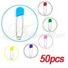   Random Color 50pcs Plastic Head Safety Locking Baby Cloth Diaper Pins