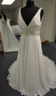 Allure Bridals 894 A Line Sleeveless Wedding Dress Gown w/straps Size 