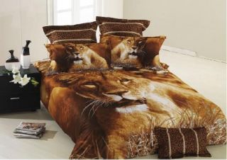   Lion Print Cotton Bedding Set Bed Set Duvet Quilt King Size Bedset