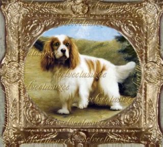 Cavalier King Charles Spaniel Dog Dollhouse Picture Art