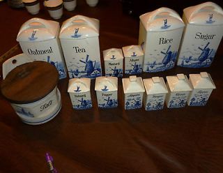   13 piece set canisters, spices, salt & pepper made in Germany