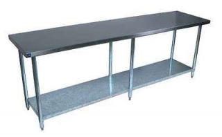   Commercial Stainless Steel Work Prep Table 24 x 72 with 2 Backsplash