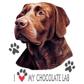 Dog Tshirt I Love My Chocolate Labrador Cute Puppy Pet Paw Canine