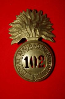 102ND MADRAS FUSILIERS REGIMENT PT PRE 1881 GLENGARRY BADGE CAP