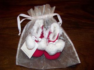 Janie Jack GINGERBREAD SPICE Pom Pom Crib Snow Boots NWT