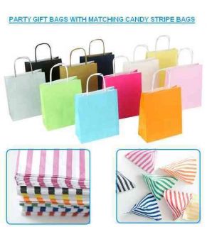 Party Paper Gift Bags & Candy Striped Bags   Wedding Favours 