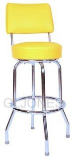   Commercial Retro 50s Swivel Bar Kitchen Padded Back Stools 6 Colors