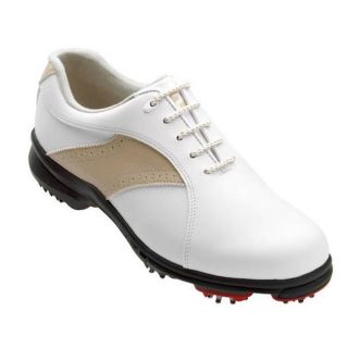   GreenJoys MJ Golf Shoes 48392 White Taupe Tan 8.5 M Womens Ladies