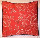 Pillow made w Ralph Lauren Cold Spring Red Floral Fabric 16x16 trim 