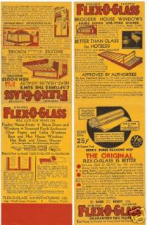 1930s ADVERTISING Flex O Glass Chicken Brooder House