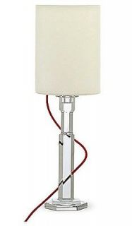 BACCARAT 20 x 6 1/4 ABYSSE LAMP WHITE SHADE RED WIRE BRAND NEW