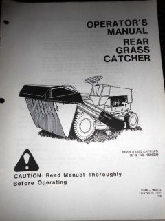 Simplicity Operators Manual Lawn Tractor Rear Grass Catcher
