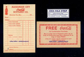   COCAINE REMOVED ~ Antique COKE Medicine BOTTLE Label & RECEIPTS & Ad