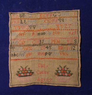 LATE 18TH/EARLY 19TH CENTURY LINEN & SILK SAMPLER BY ELIZA CUTLER