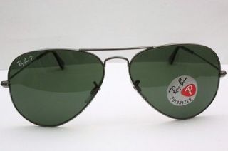 New Ray Ban Sunglasses Aviator Large Metal Green Polarized RB3025 004 