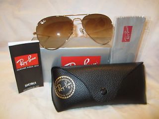 Ray Ban RB3025 Aviator Large Metal 001/51 Gold/Brown Shaded 58mm clear 