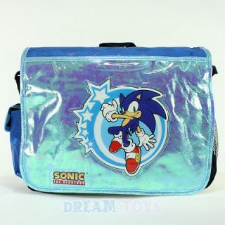 Sonic the Hedgehog Metallic Blue Large Messenger Bag   School Girls 