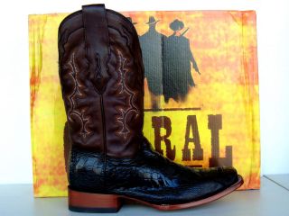 Corral Mens Black/Bronze Ostrich Leg Cowboy Boots