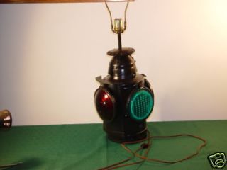   RAILROAD SWITCH LIGHT CONVERTED TO CLEAN ELECTRIC LAMP WITH SHADE EX