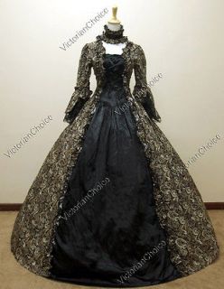   Gothic Cosplay Satin Cotton Dress Ball Gown Prom Wedding 138 M