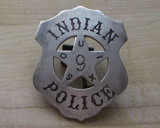 INDIAN POLICE BADGE BW  38 WESTERN SHERIFF MARSHALL POLICE