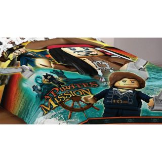 nEw LEGO PIRATES Caribbean TWIN COMFORTER   Disney Jack Sparrow Pirate 