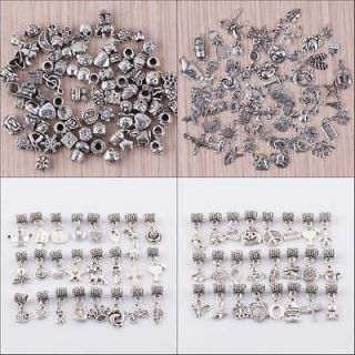   Mixed Tibet Silver Charms/Pendants/European Big Hole Beads Charm 3Type