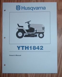 HUSQVARNA LAWN TRACTOR YTH1842 OWNERS OPERATORS PARTS LIST MANUAL
