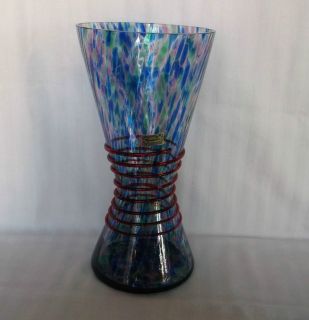 Egermann Czech Glass 10 Vase Blue and Red