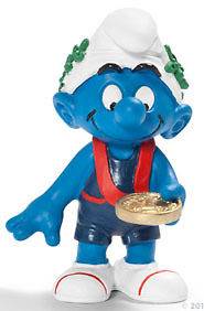 Winner Smurf from Olympic Sports Set NEW in 2012 Gold Medalist Smurfs 