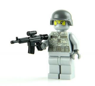 custom LEGO Soldier army builder gun Minifig Military